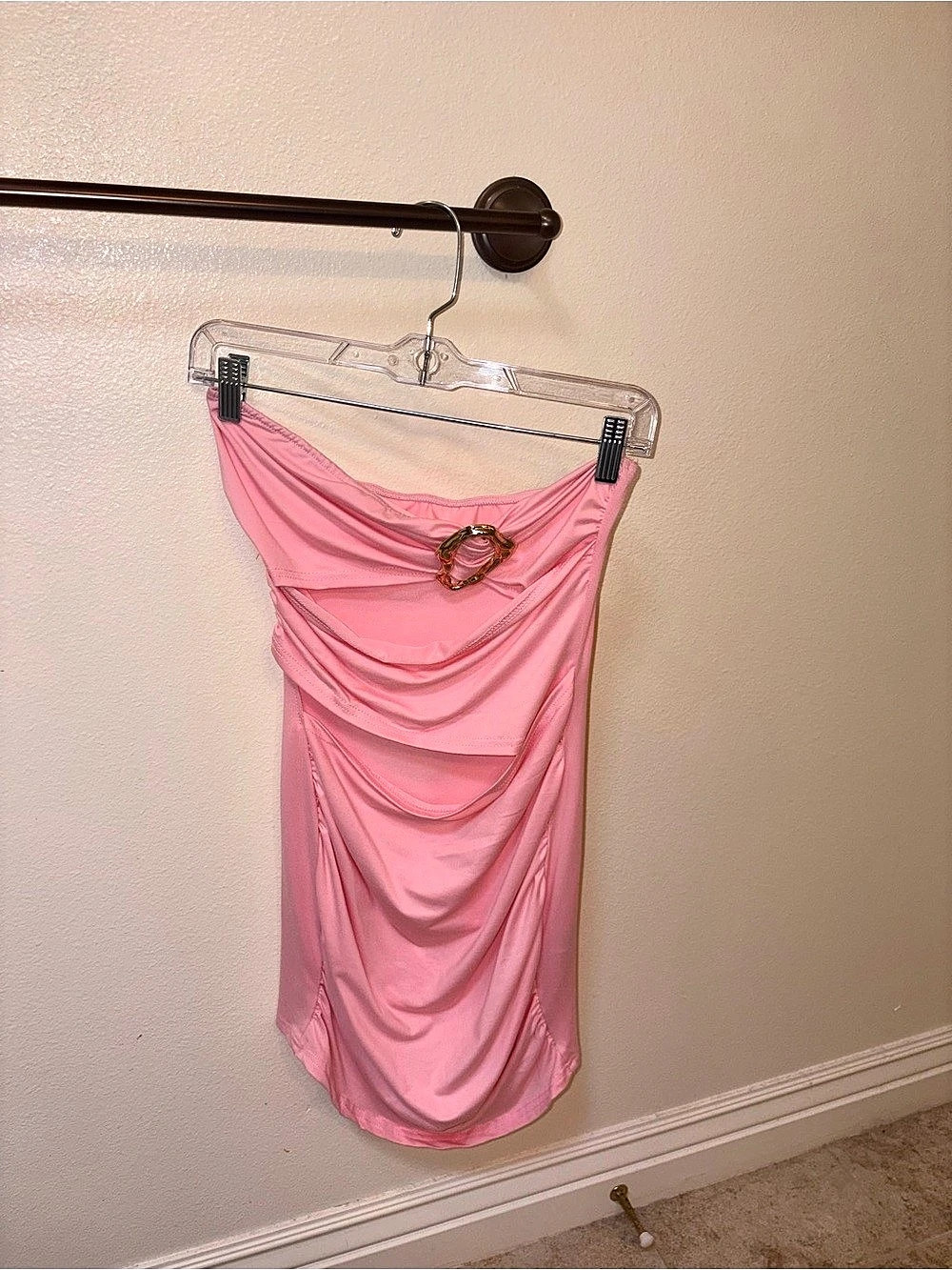 Draped Mini Dress in Pink Like New